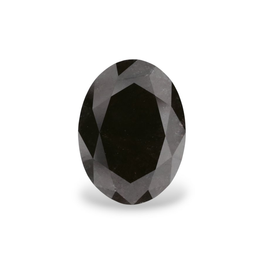 2.7 Carat Natural Black Oval Diamond GIA
