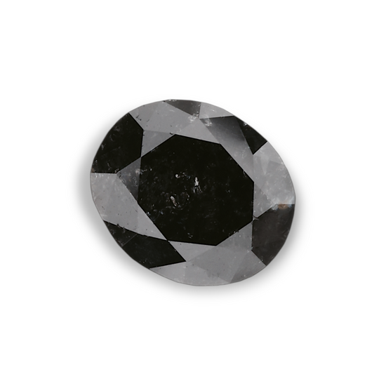 1.17 Carat Natural Black Oval Diamond GIA