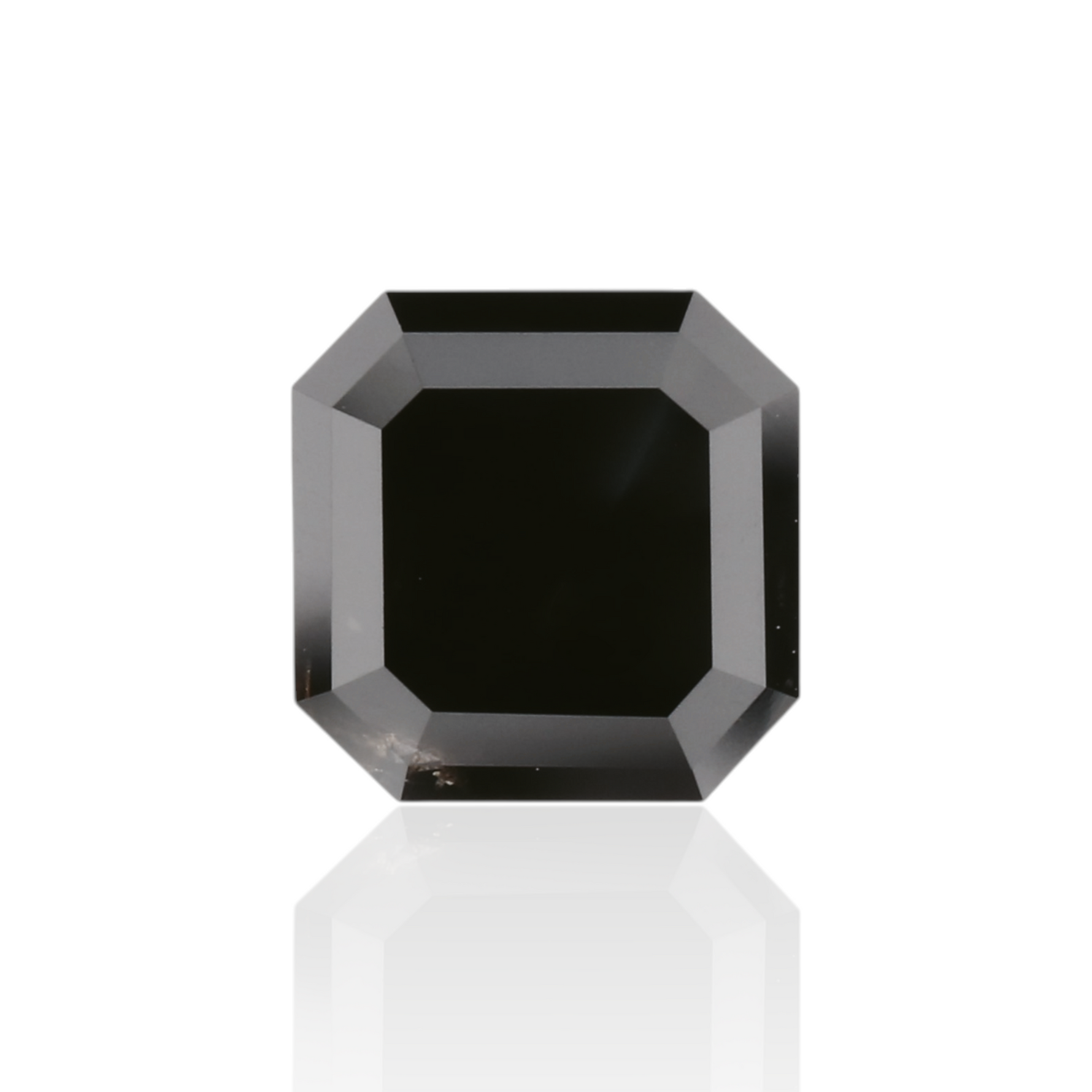 1.28 Carat Natural Black Sq emerald Diamond GIA