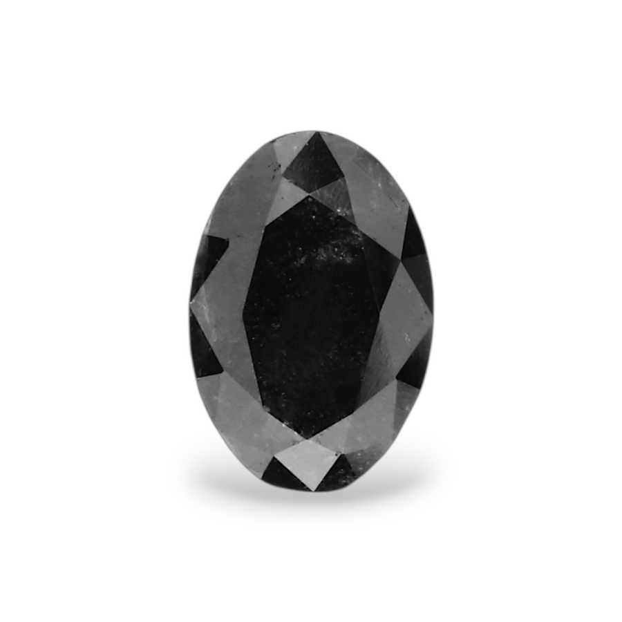0.4 Carat Natural Black Oval Diamond GIA
