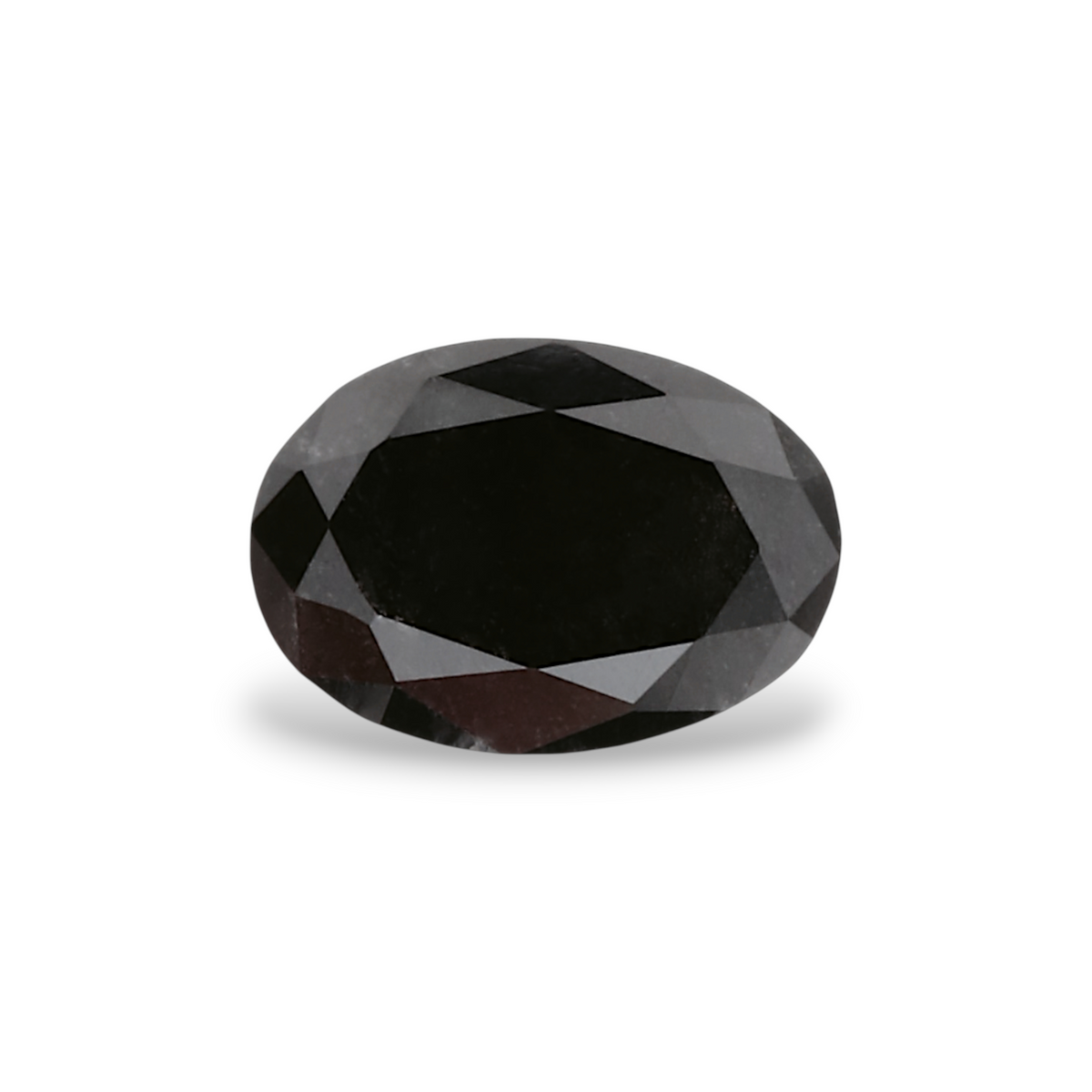 0.53 Carat Natural Black Oval Diamond GIA