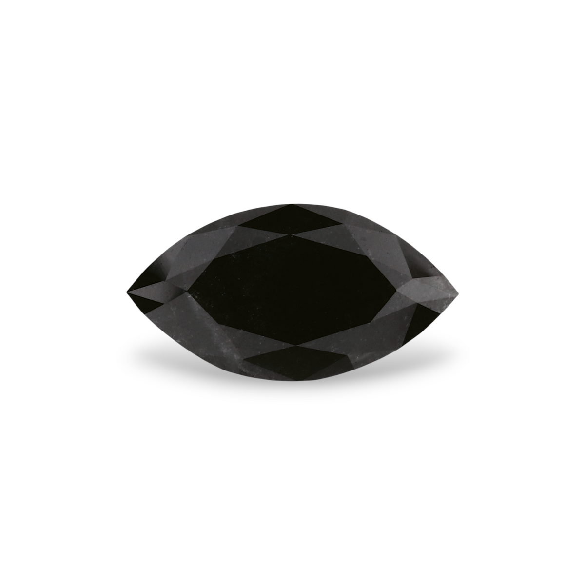 1.47 Carat Natural Black Marquise Diamond GIA
