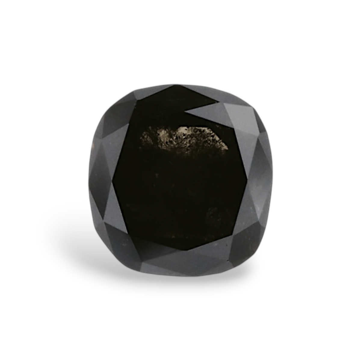 0.86 Carat Natural Black Cushion Diamond GIA