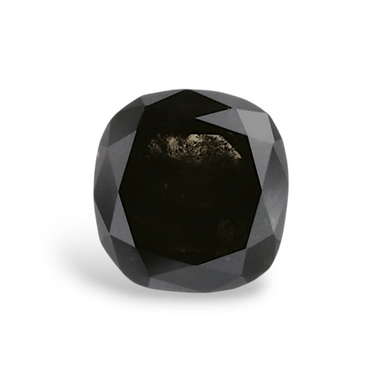 0.86 Carat Natural Black Cushion Diamond GIA