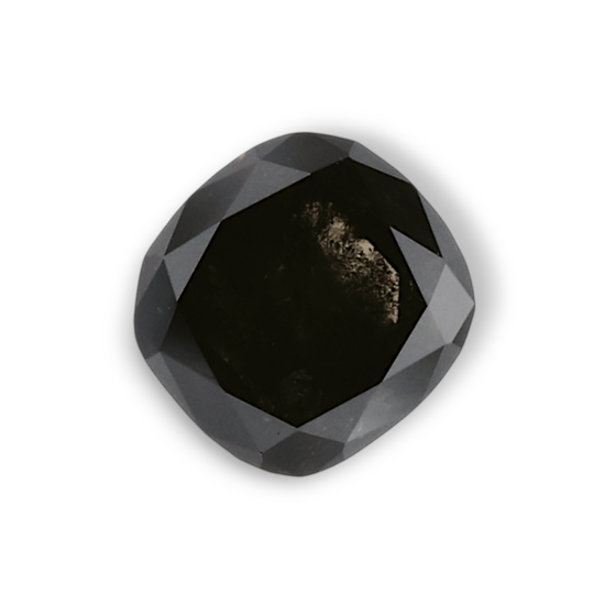 0.86 Carat Natural Black Cushion Diamond GIA
