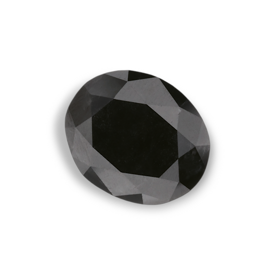 1.08 Carat Natural Black Oval Diamond GIA