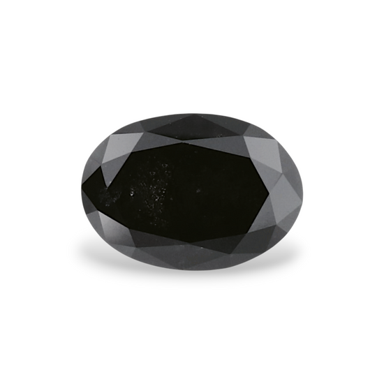 1.39 Carat Natural Black Oval Diamond GIA