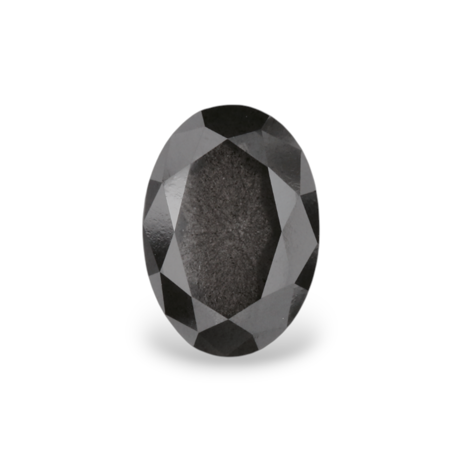 1.38 Carat Natural Black Oval Diamond GIA