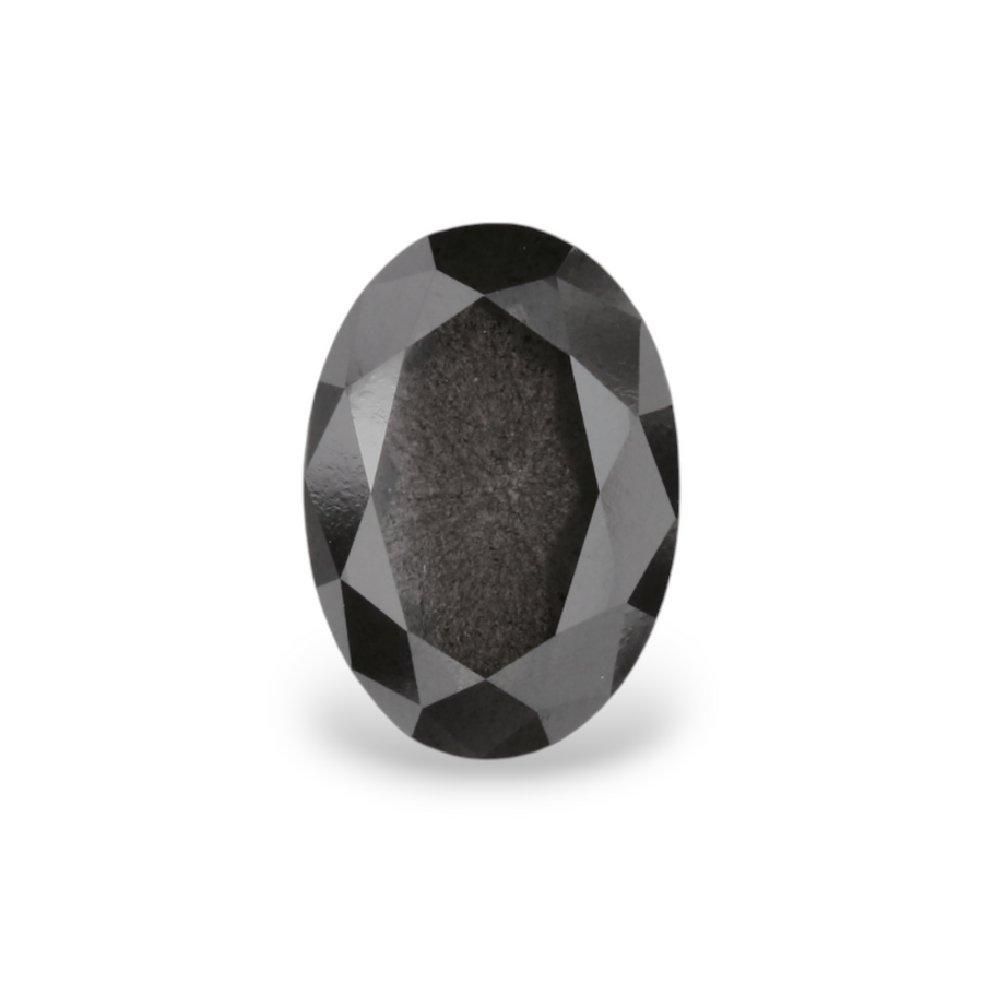 1.38 Carat Natural Black Oval Diamond GIA