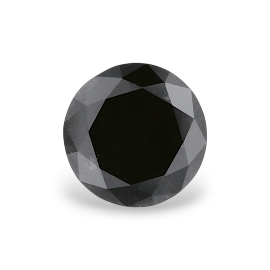 0.63 Carat Natural Black Round Diamond GIA