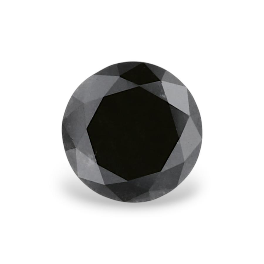 0.63 Carat Natural Black Round Diamond GIA
