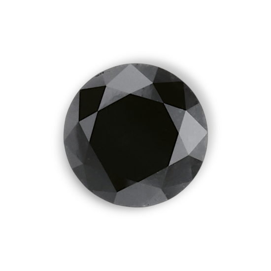 0.86 Carat Natural Black Round Diamond GIA
