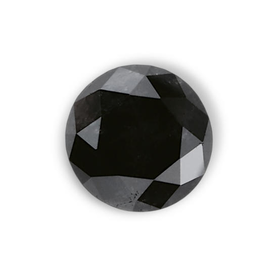 0.81 Carat Natural Black Round Diamond GIA