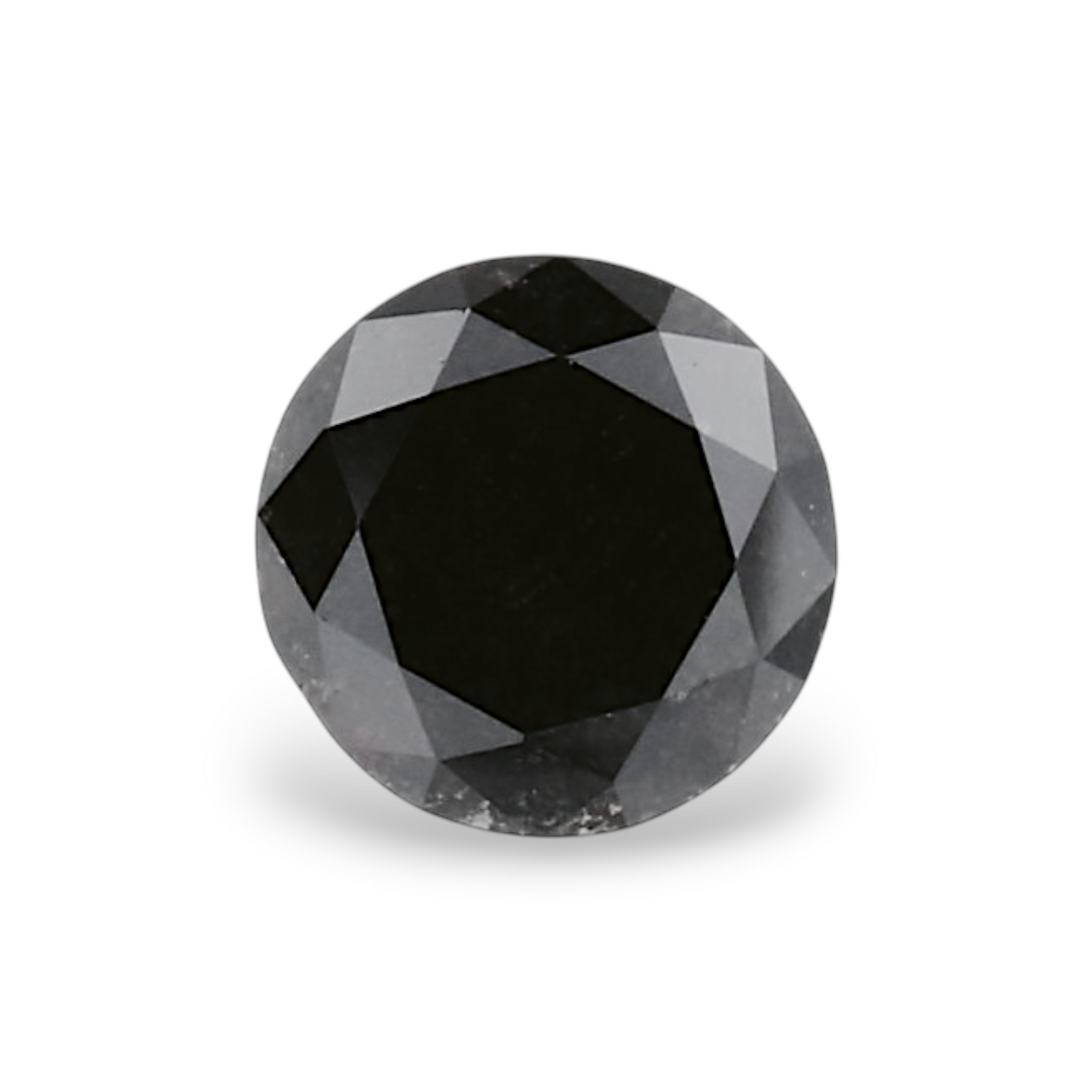 0.44 Carat Natural Black Round Diamond GIA