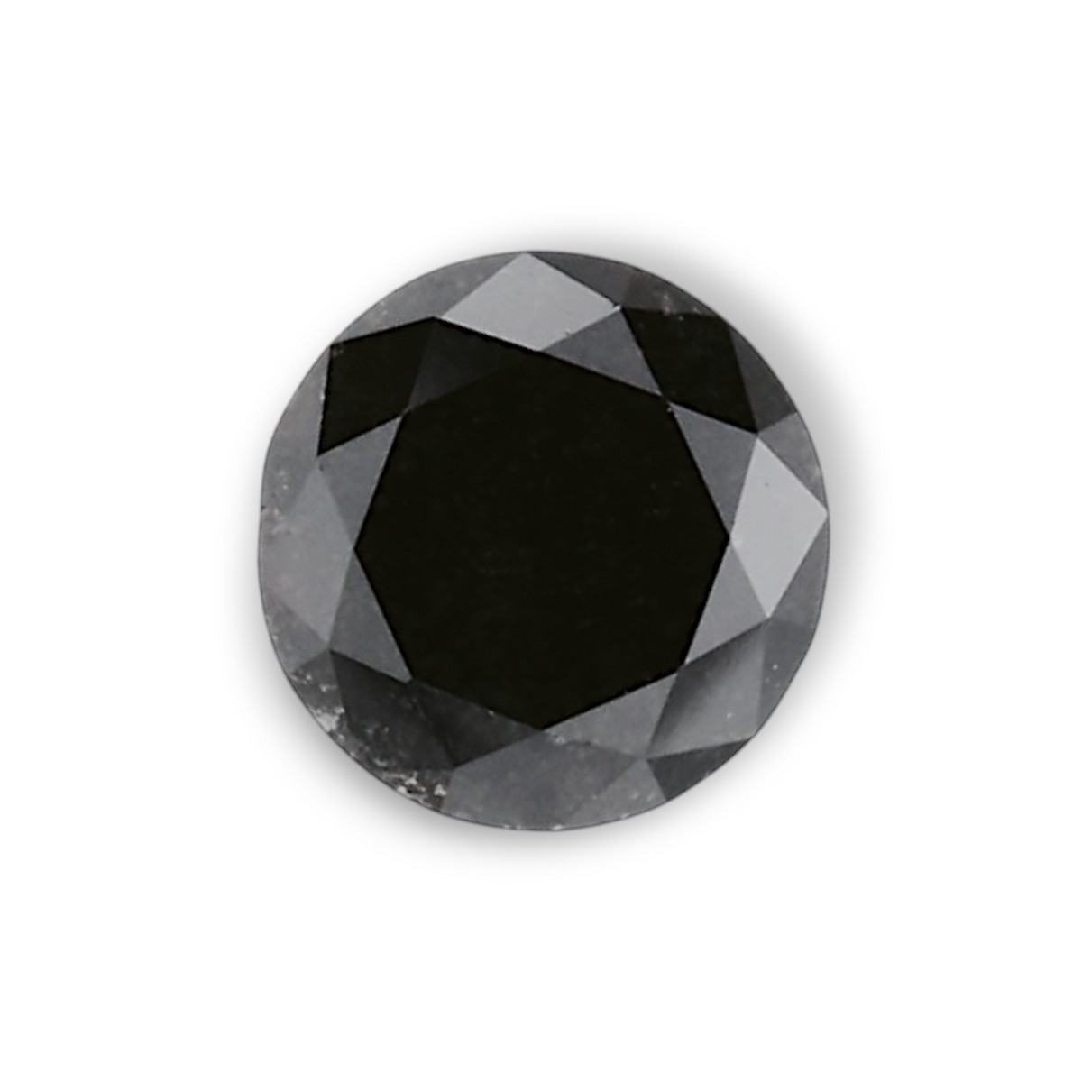 0.44 Carat Natural Black Round Diamond GIA