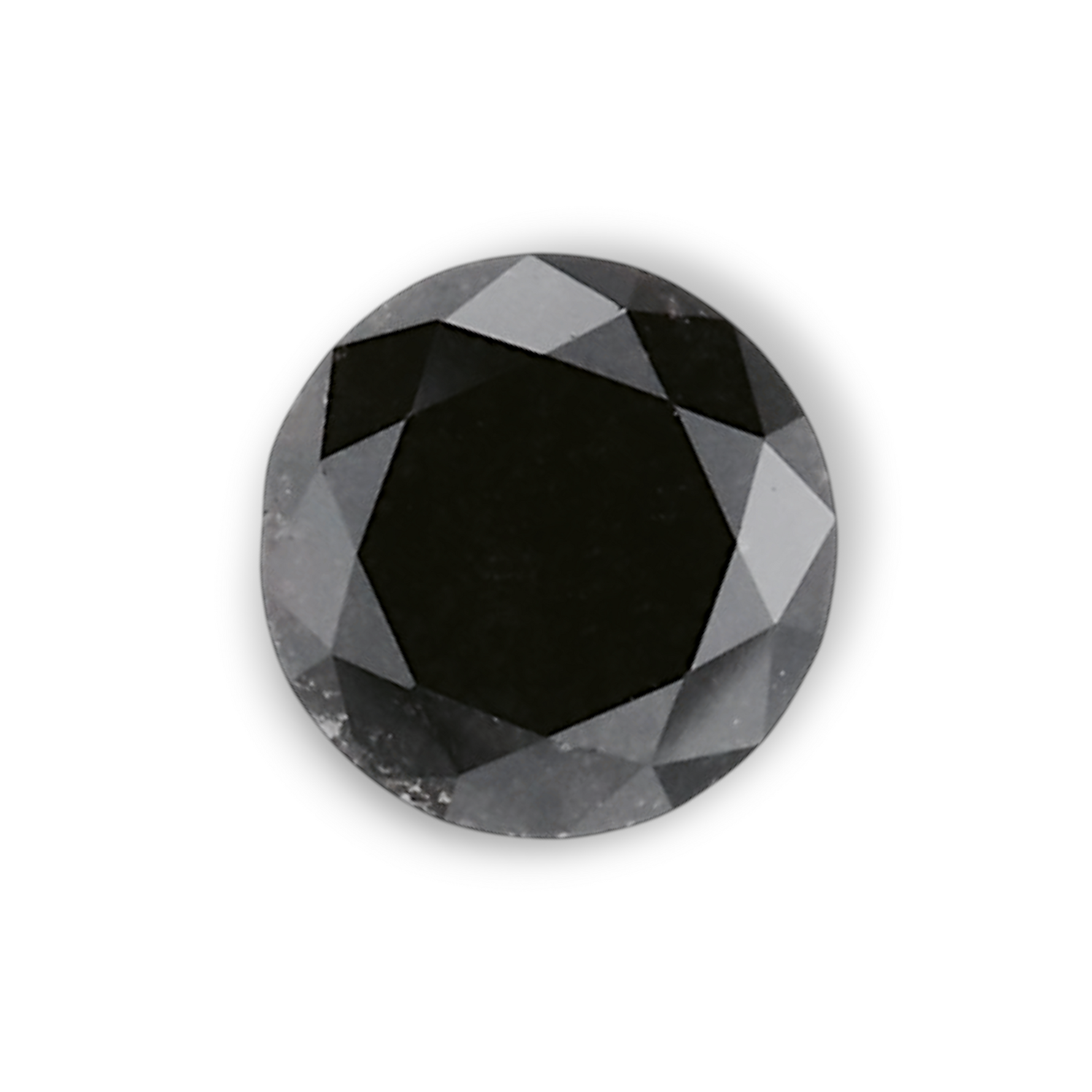 0.44 Carat Natural Black Round Diamond GIA