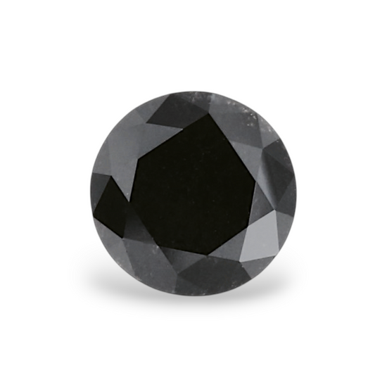 0.73 Carat Natural Black Round Diamond GIA