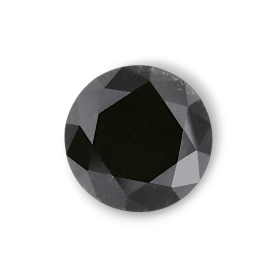 0.73 Carat Natural Black Round Diamond GIA