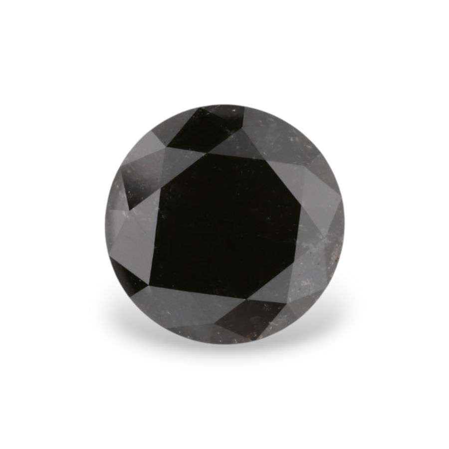 2.44 Carat Natural Black Round Diamond GIA