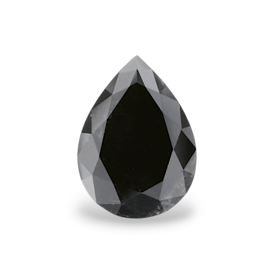 1.18 Carat Natural Black Pear Diamond GIA