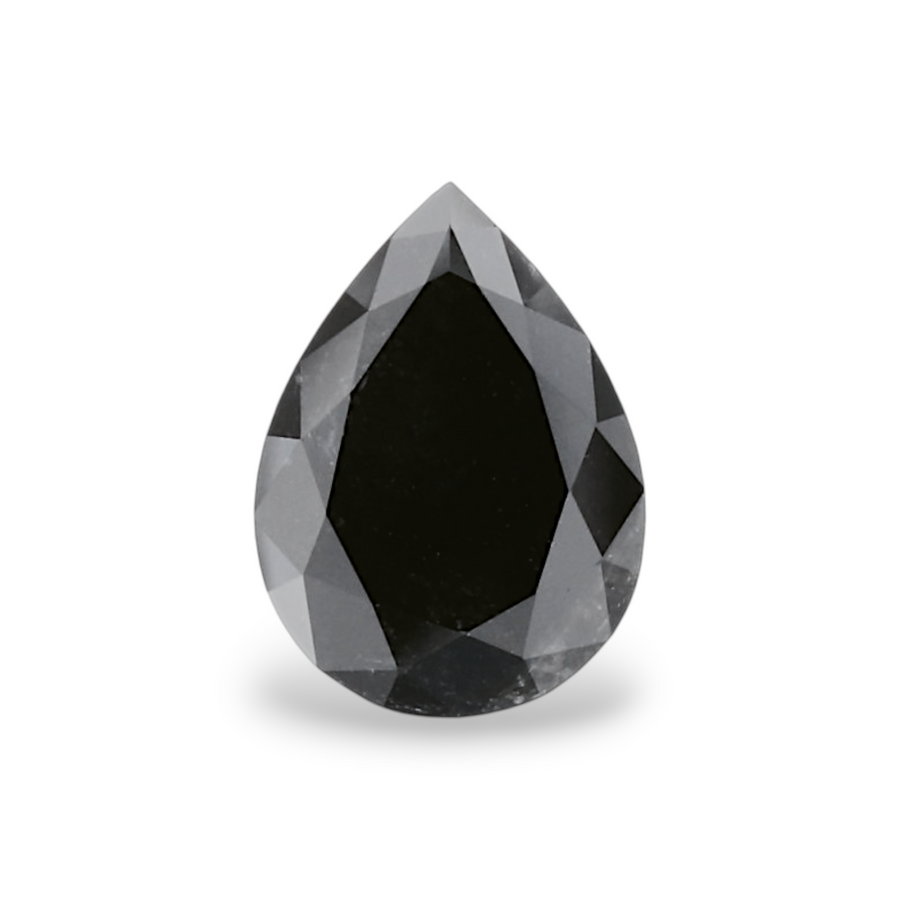 1.18 Carat Natural Black Pear Diamond GIA