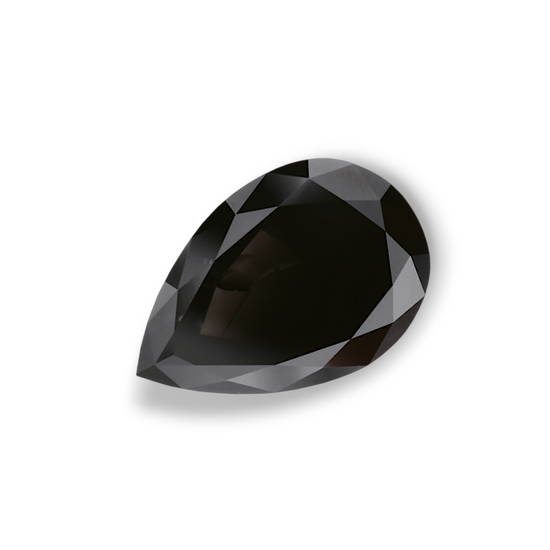 2.8 Carat Natural Black Pear Diamond GIA