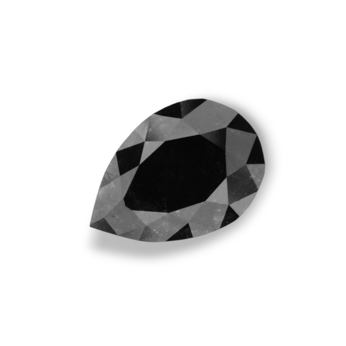 1.6 Carat Natural Black Pear Diamond GIA