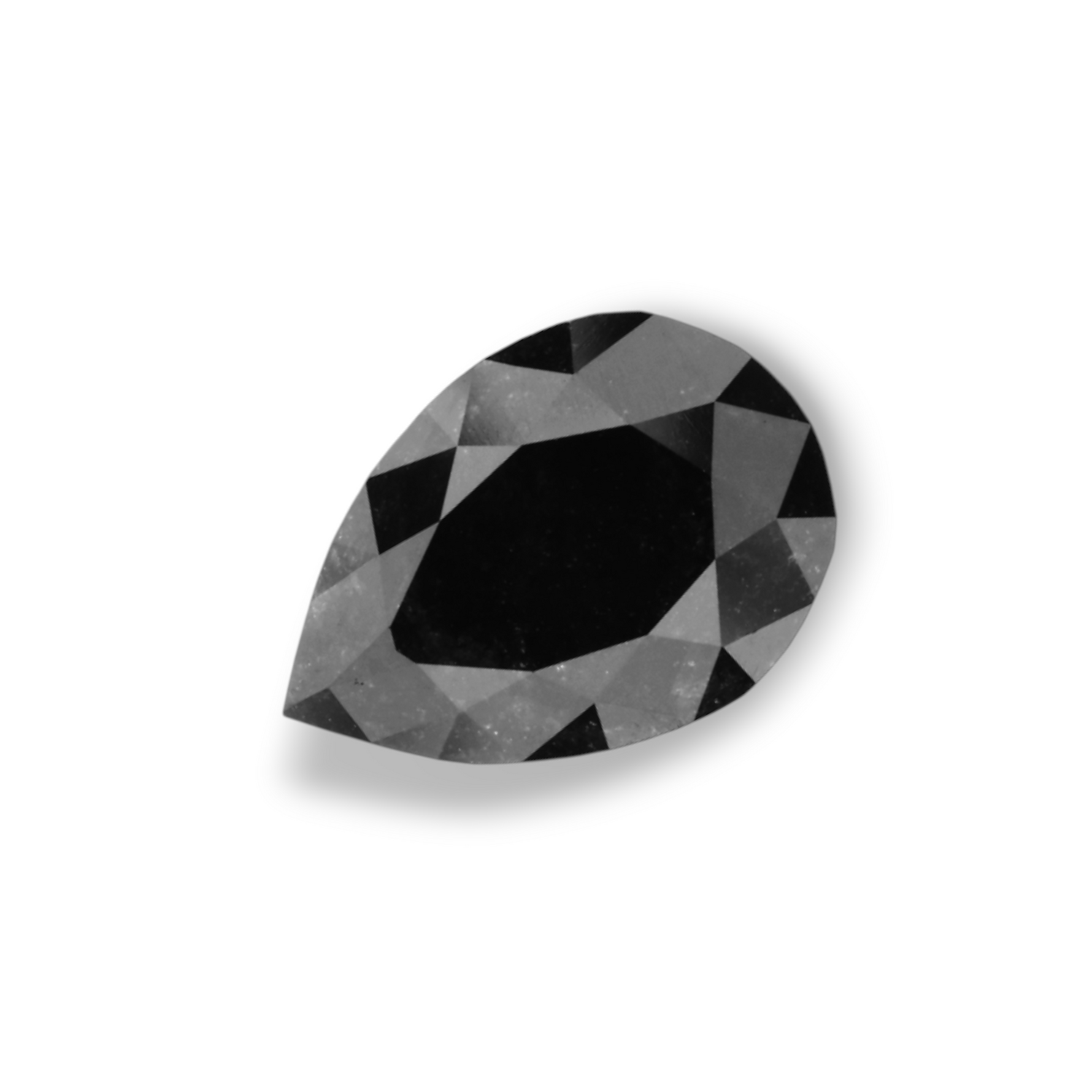 1.6 Carat Natural Black Pear Diamond GIA