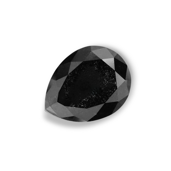 2.86 Carat Natural Black Pear Diamond GIA