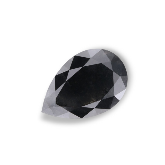 2.07 Carat Natural Black Pear Diamond GIA