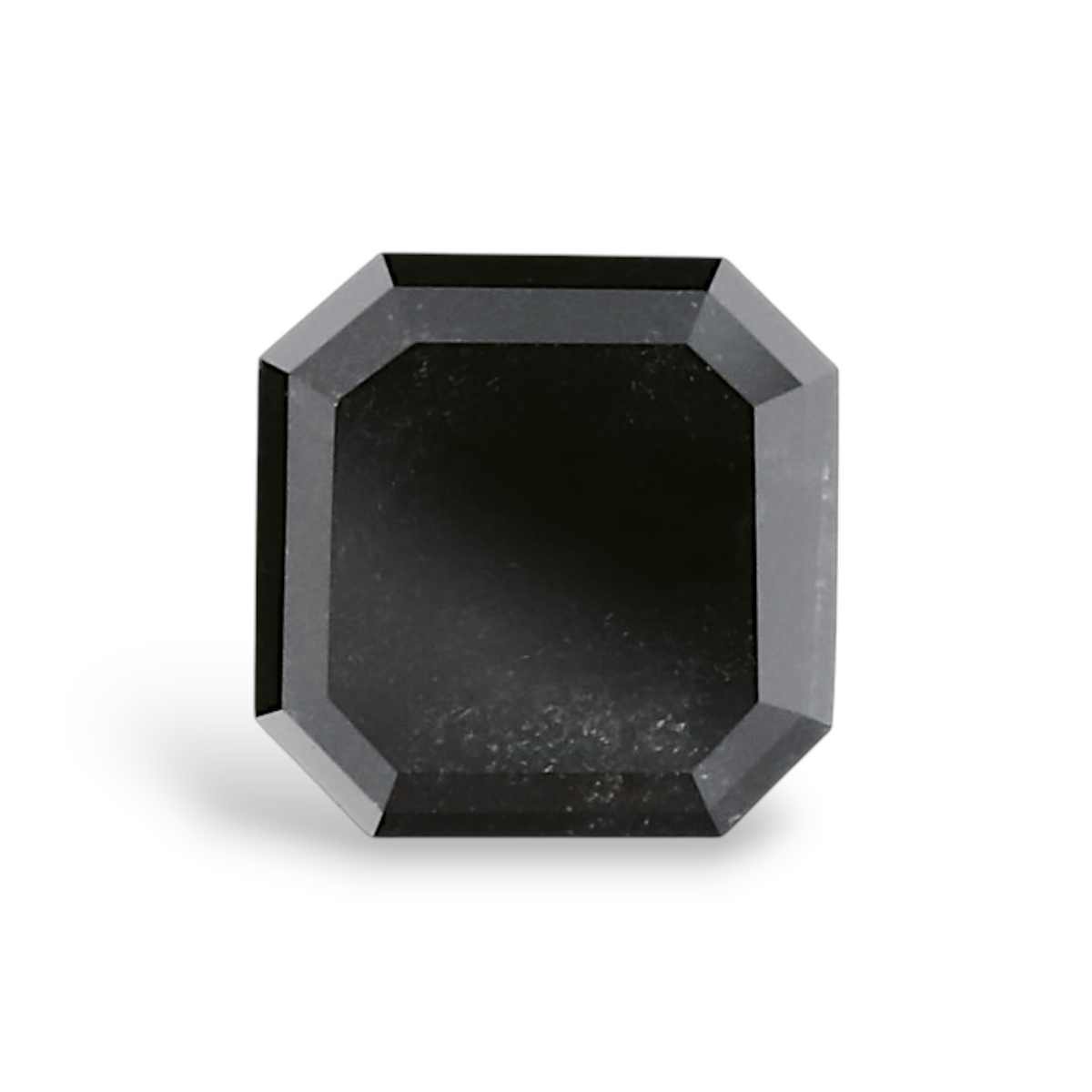 0.86 Carat Natural Black Sq emerald Diamond GIA
