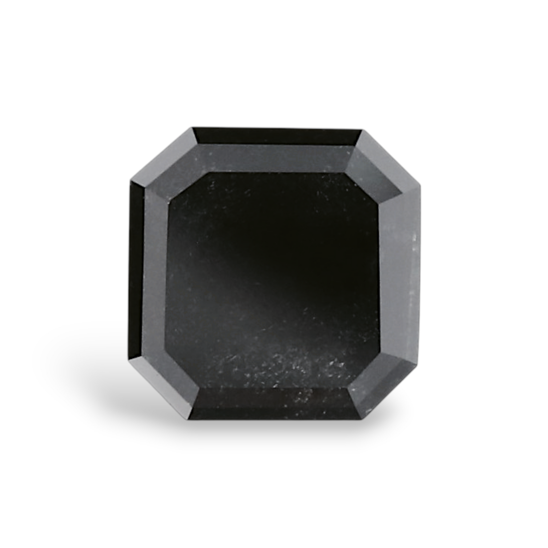 0.86 Carat Natural Black Sq emerald Diamond GIA
