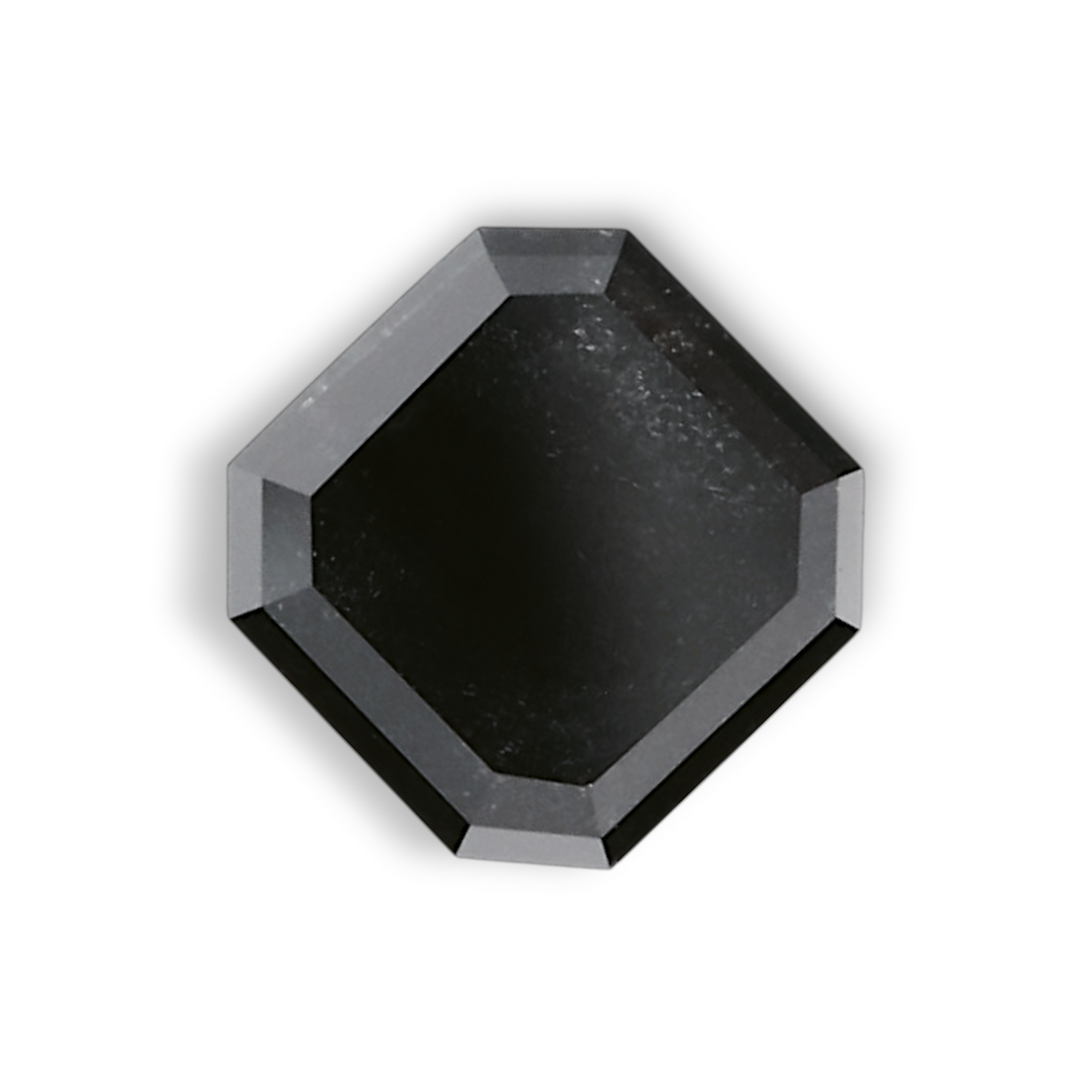 0.86 Carat Natural Black Sq emerald Diamond GIA
