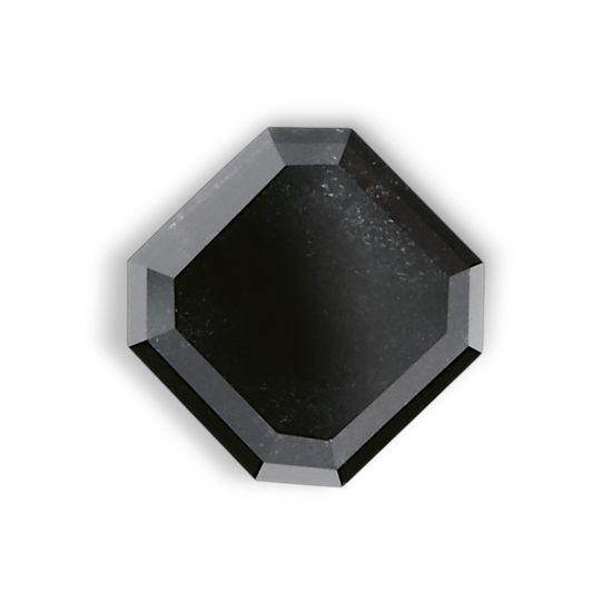 0.86 Carat Natural Black Sq emerald Diamond GIA