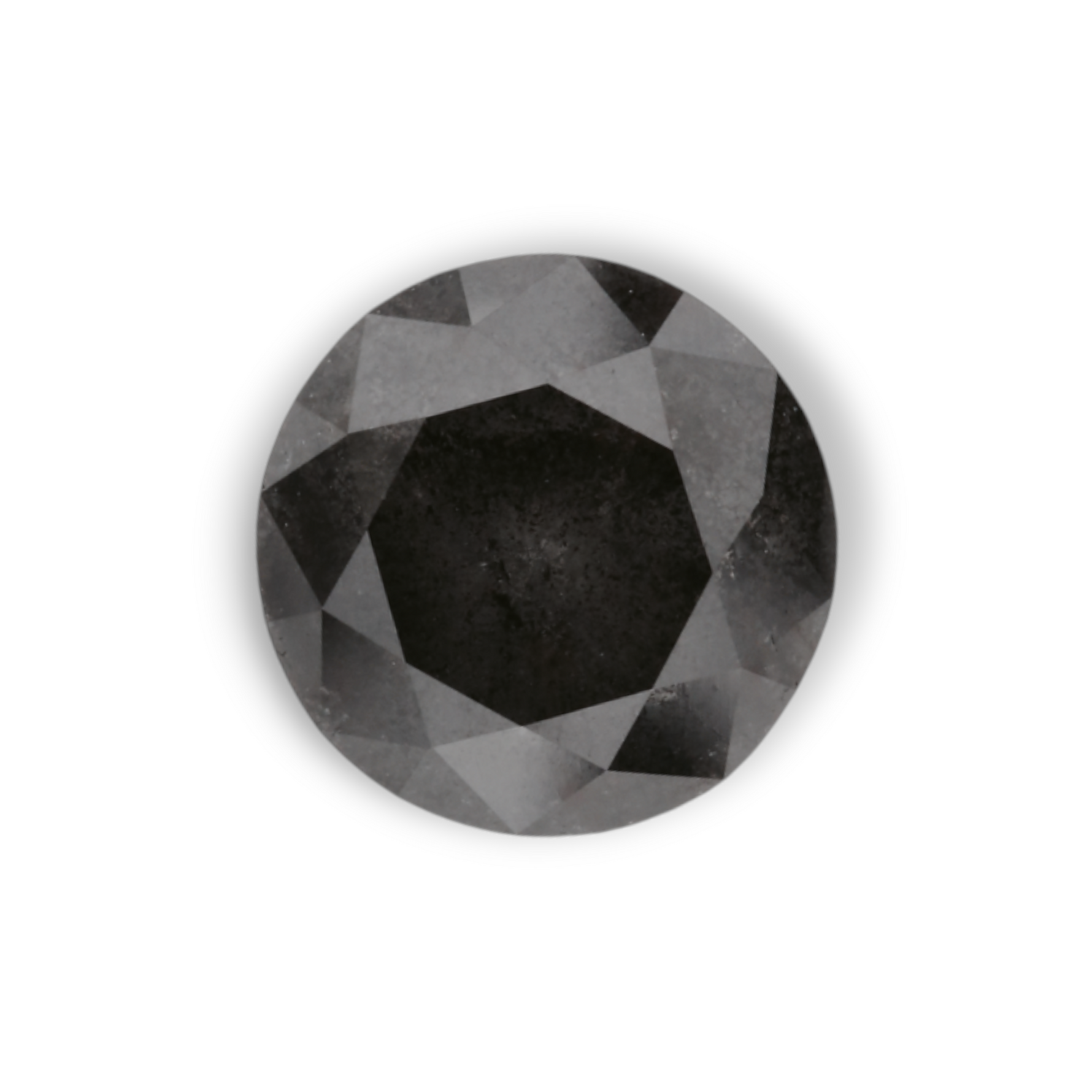 1.88 Carat Natural Black Round Diamond GIA
