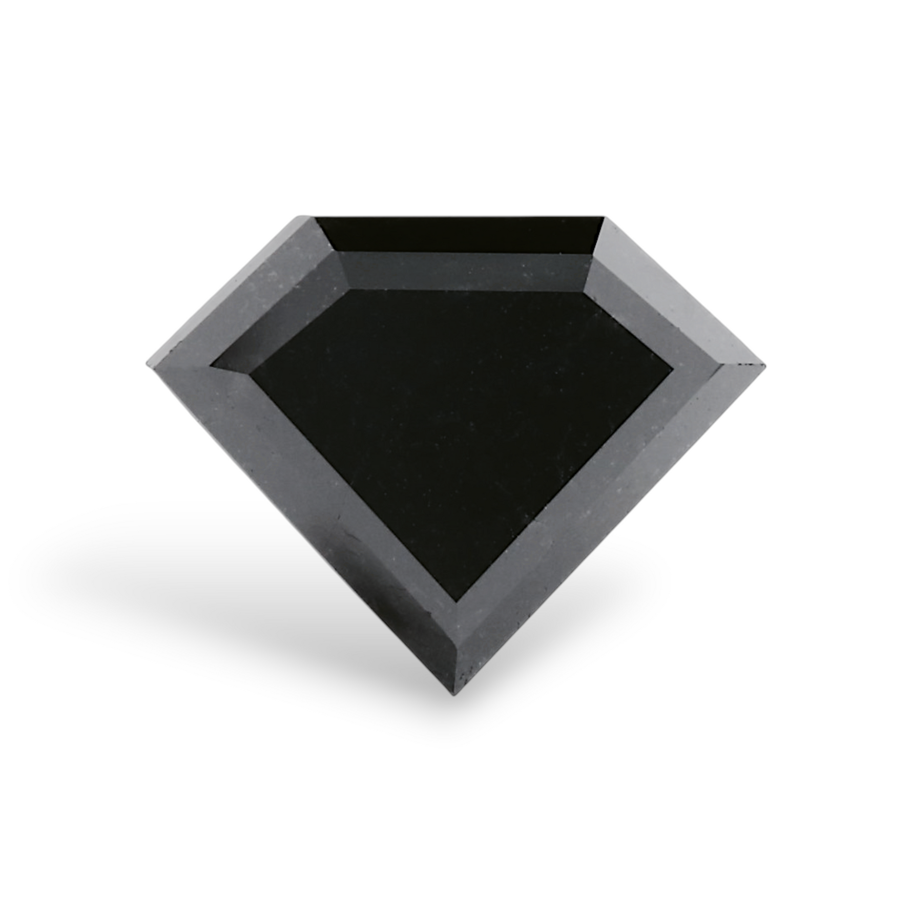 2.42 Carat Natural Black Shield Diamond GIA