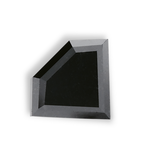 2.42 Carat Natural Black Shield Diamond GIA
