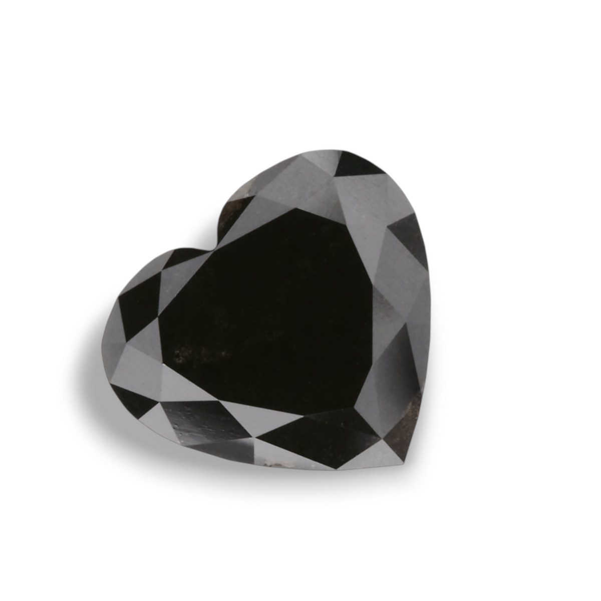 1.72 Carat Natural Black Heart Diamond GIA