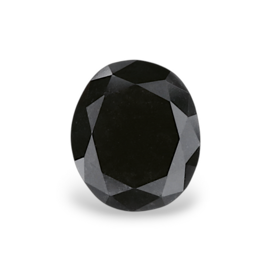 0.63 Carat Natural Black Oval Diamond GIA