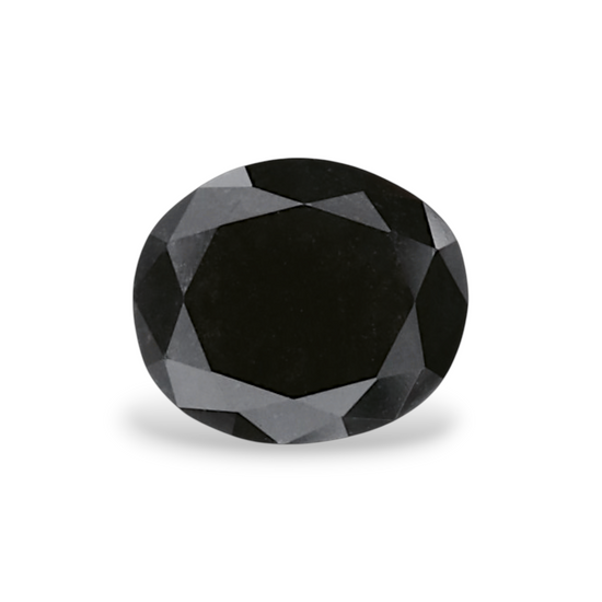 0.63 Carat Natural Black Oval Diamond GIA