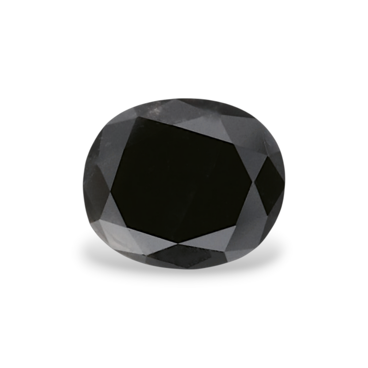 0.88 Carat Natural Black Oval Diamond GIA
