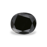 0.88 Carat Natural Black Oval Diamond GIA