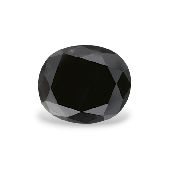 0.88 Carat Natural Black Oval Diamond GIA
