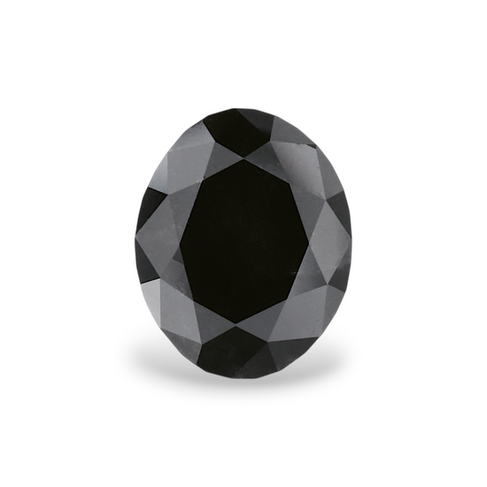 2.12 Carat Natural Black Oval Diamond GIA