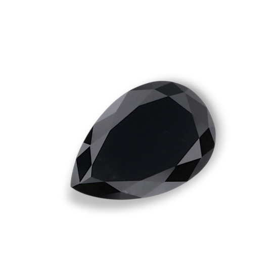 0.68 Carat Natural Black Pear Diamond GIA