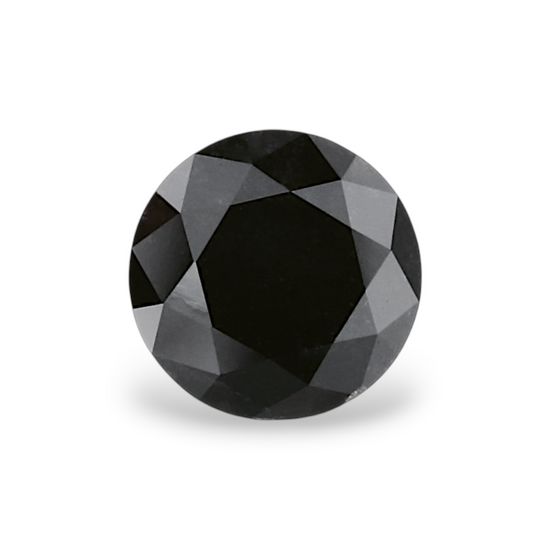 0.82 Carat Natural Black Round Diamond GIA