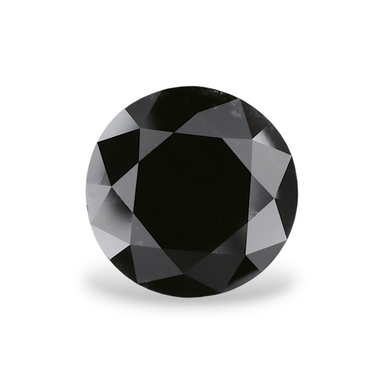 7.54 Carat Natural Black Round Diamond GIA