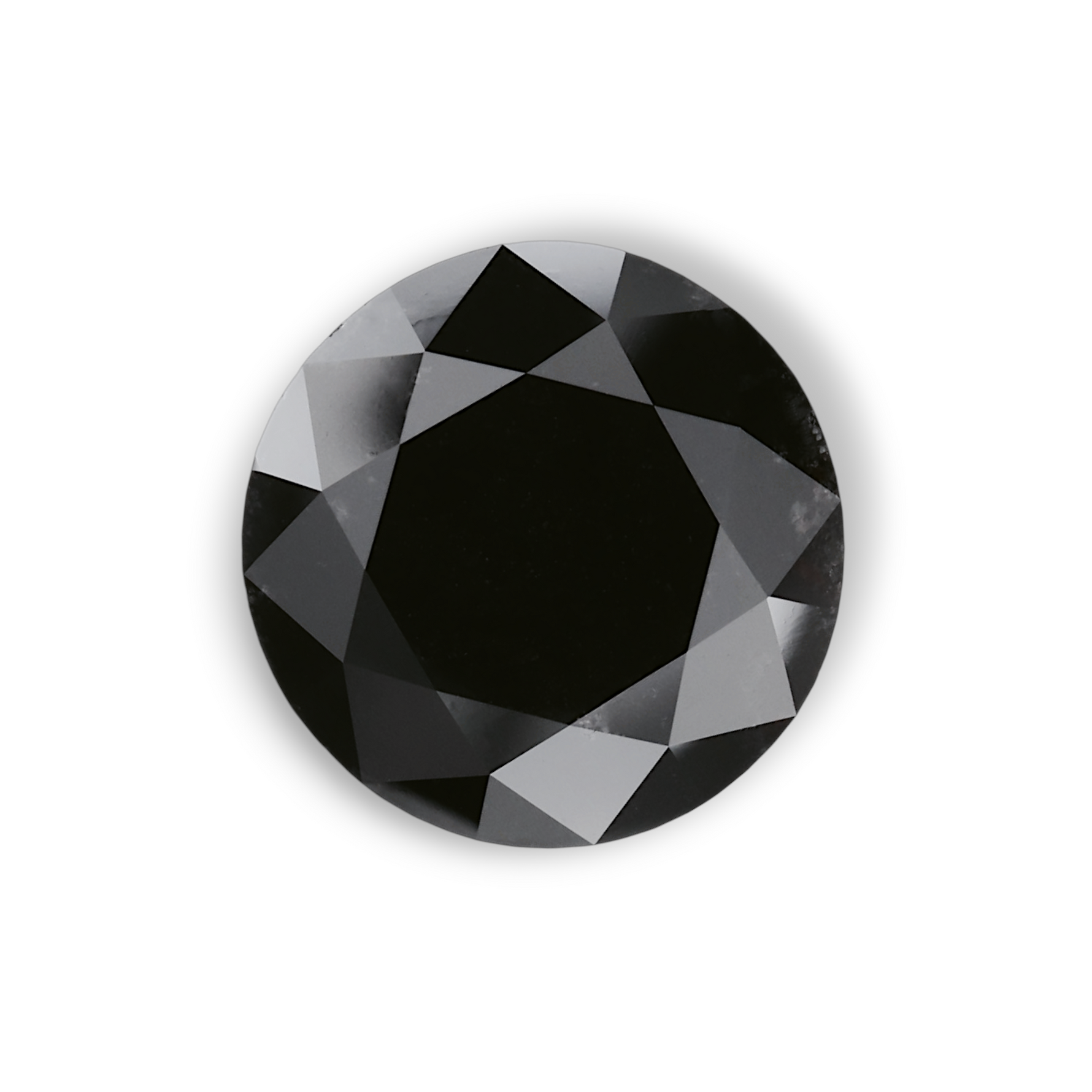 7.54 Carat Natural Black Round Diamond GIA