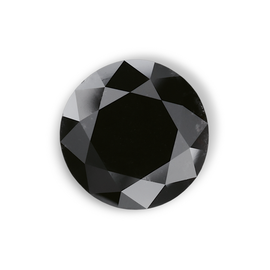 7.54 Carat Natural Black Round Diamond GIA