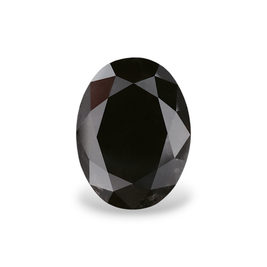 7.89 Carat Natural Black Oval Diamond GIA